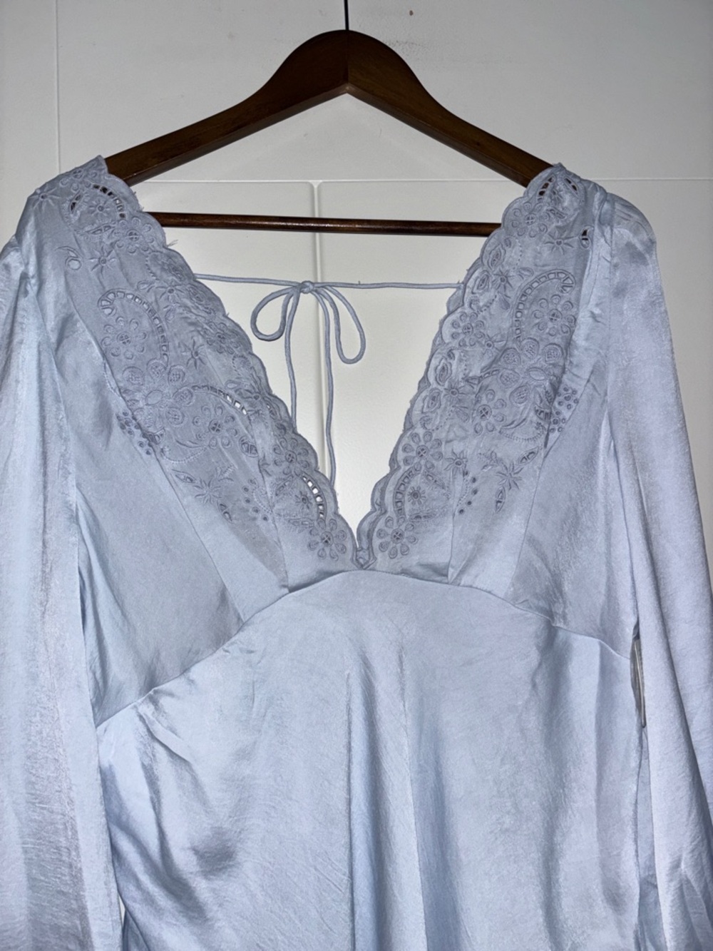 Free People Vintage Inspired Arabella Blue Midi Slip Bias Cut Dress NEW Women XL - Picture 4 of 15